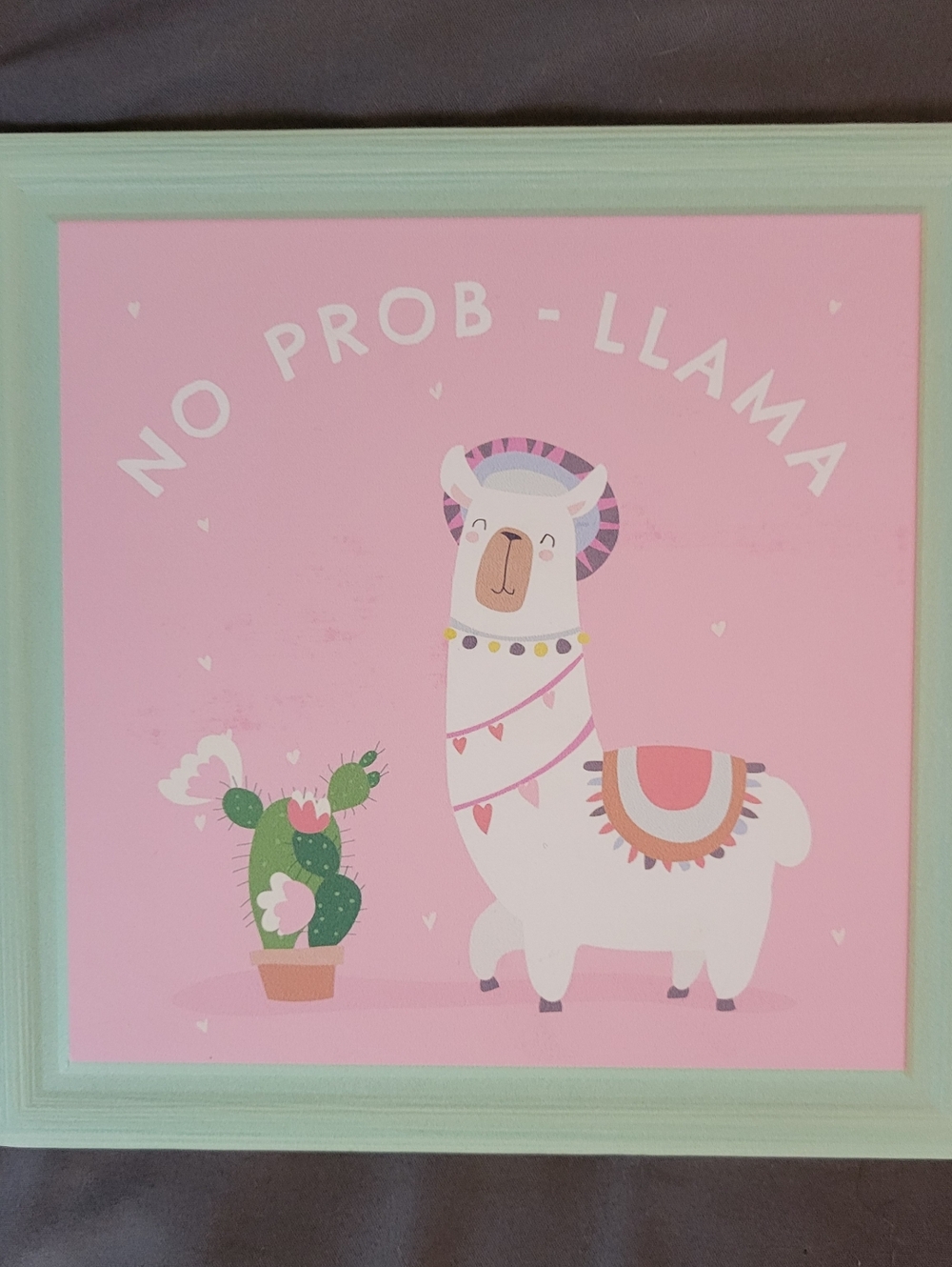 *NWOT* No Prob-llama Pink Llama Wall Art